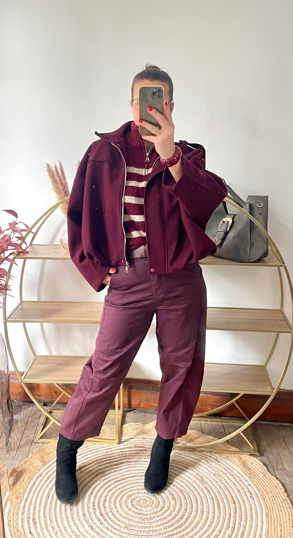 Pantalon  balloon  bordeaux