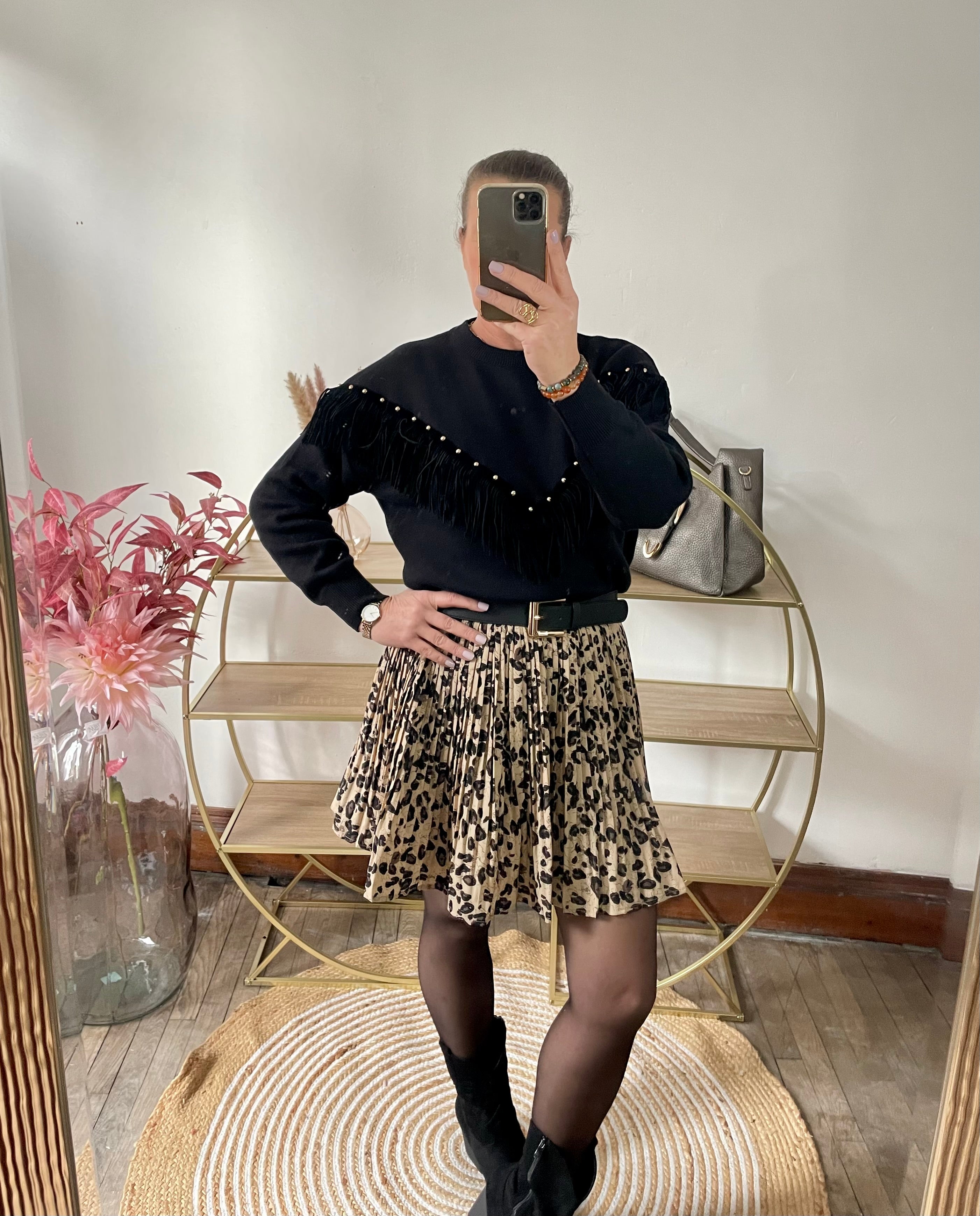 Jupe courte imprimé léopard