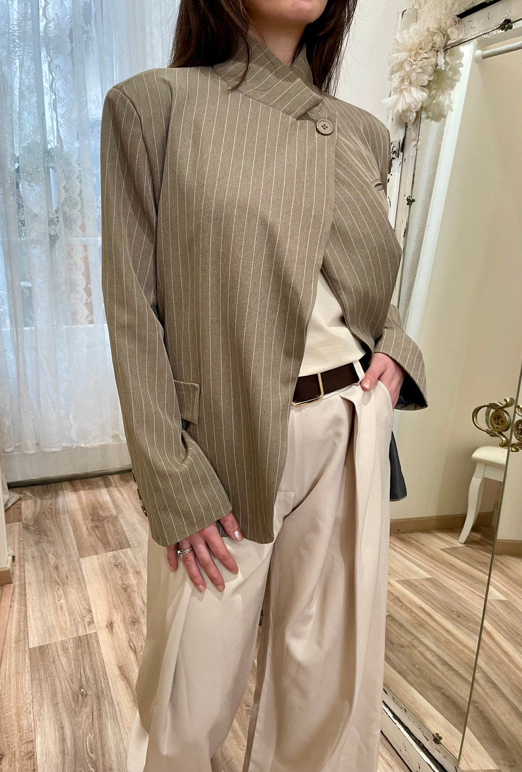 Blazer asymétrique Taupe