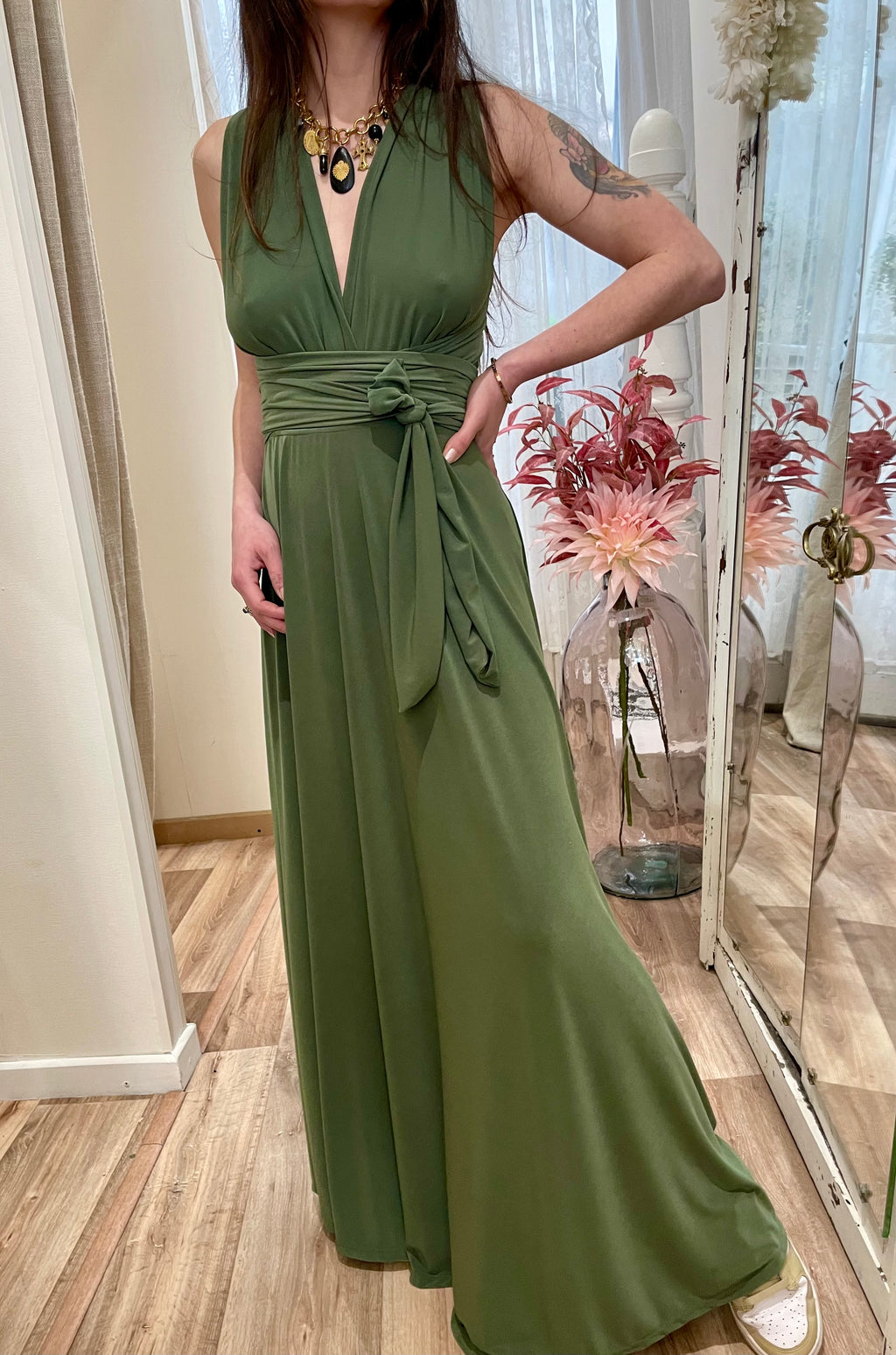 Robe dos nu kaki