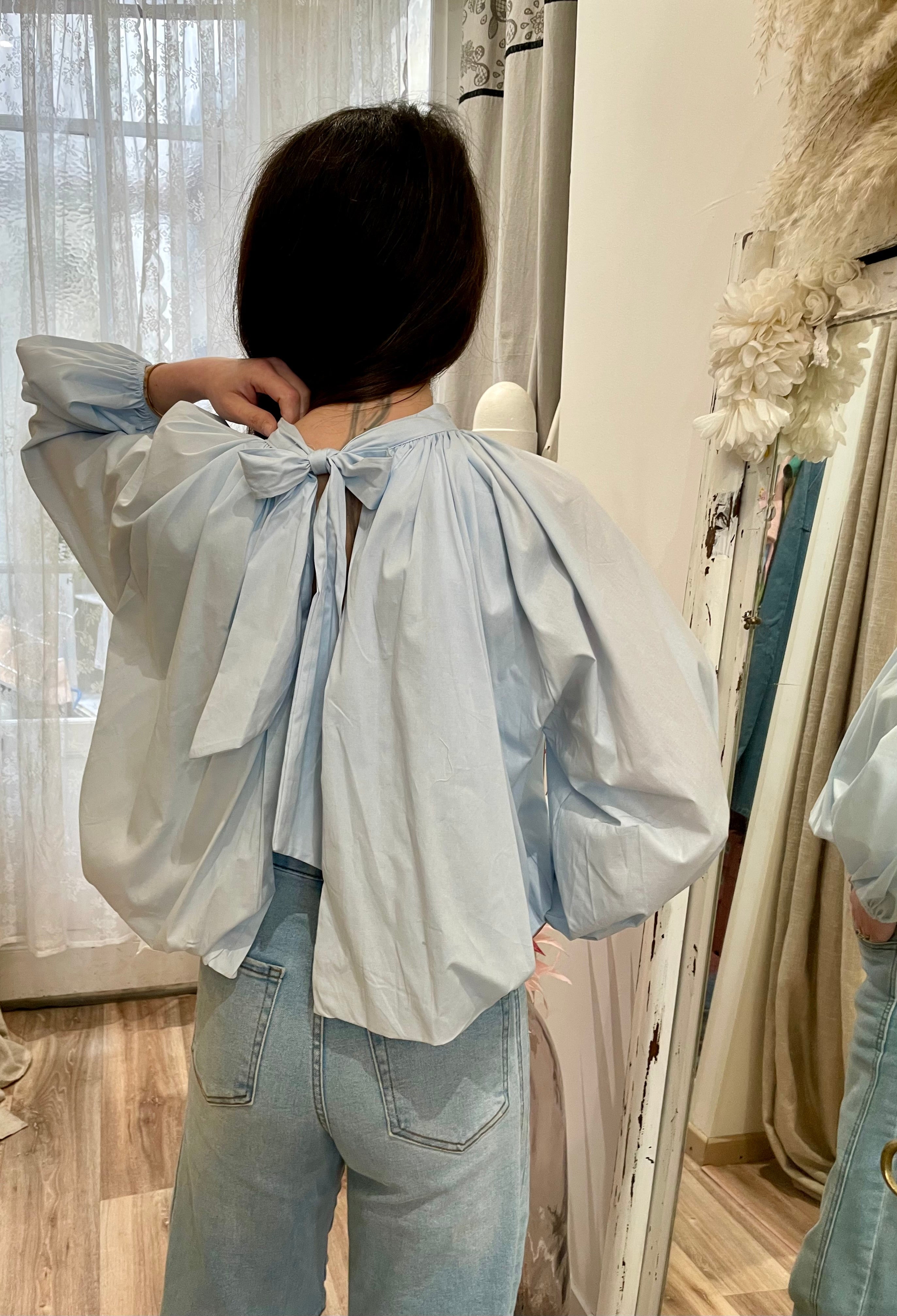Blouse romane bleu