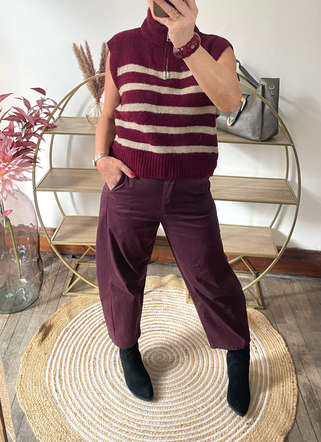 Pantalon  balloon  bordeaux