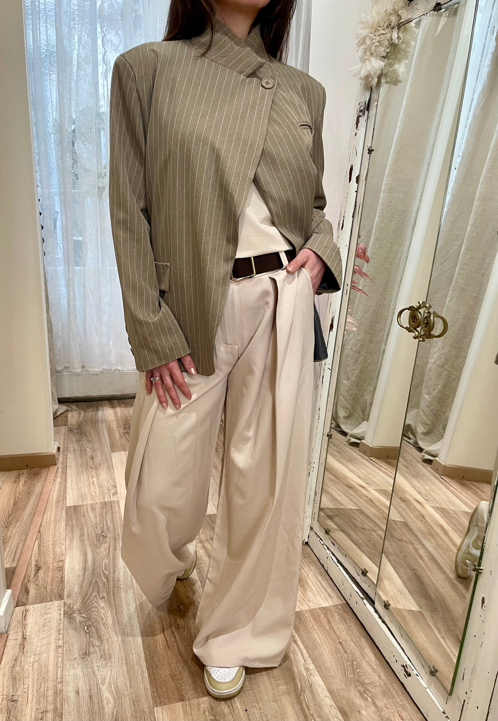 Pantalon  fluide Palazzo beige