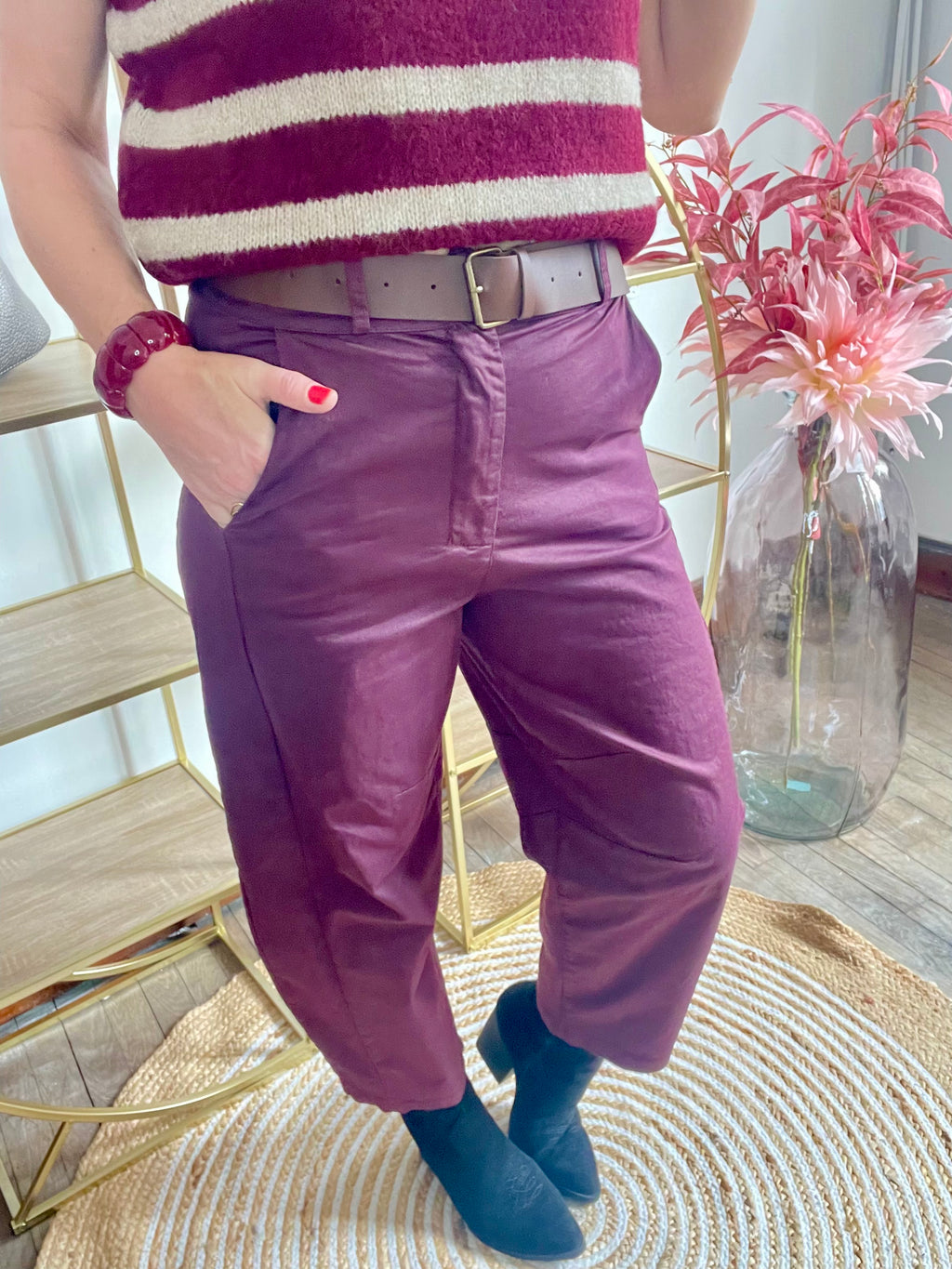 Pantalon  balloon  bordeaux