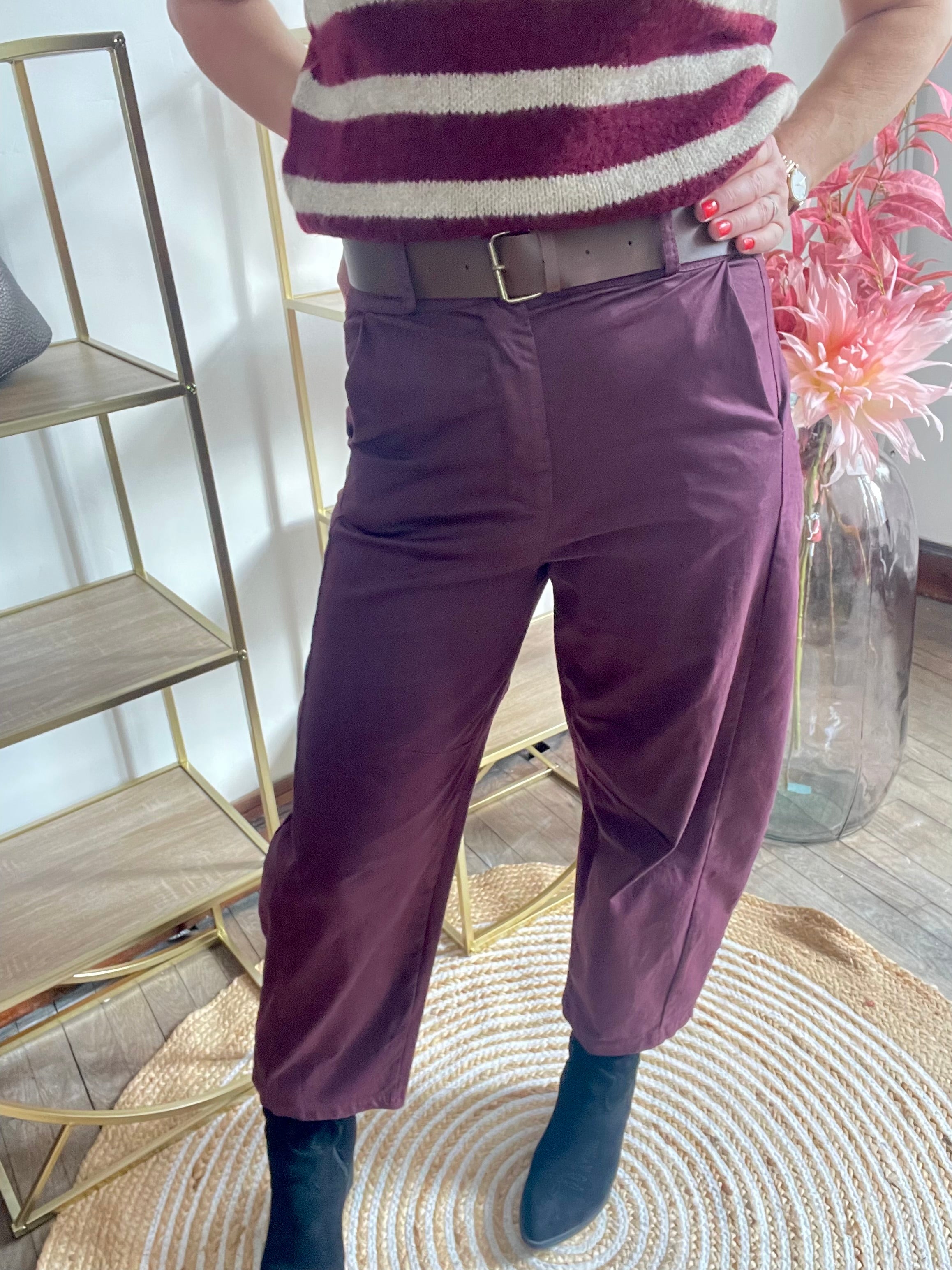 Pantalon  balloon  bordeaux