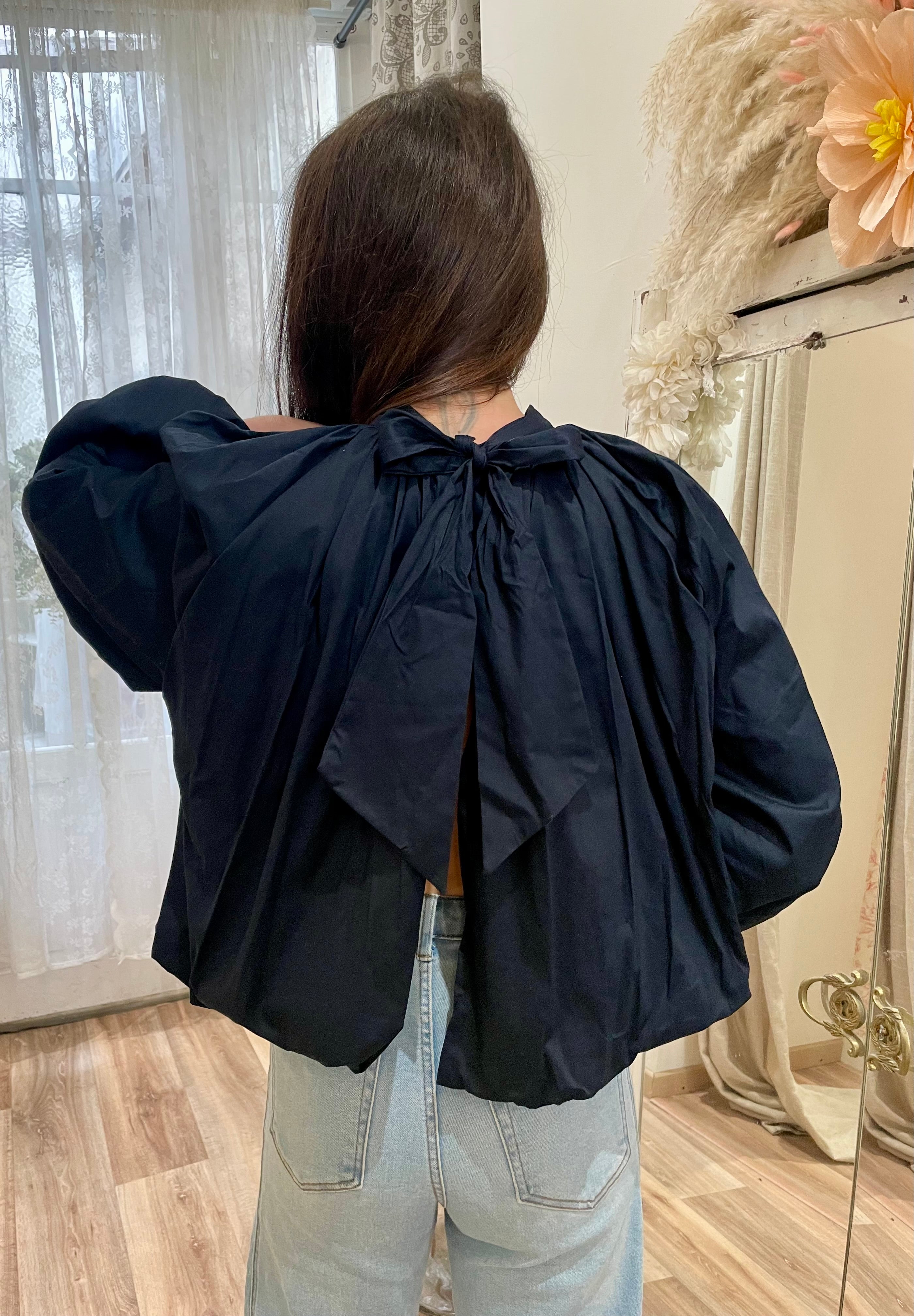 Blouse romane bleu marine