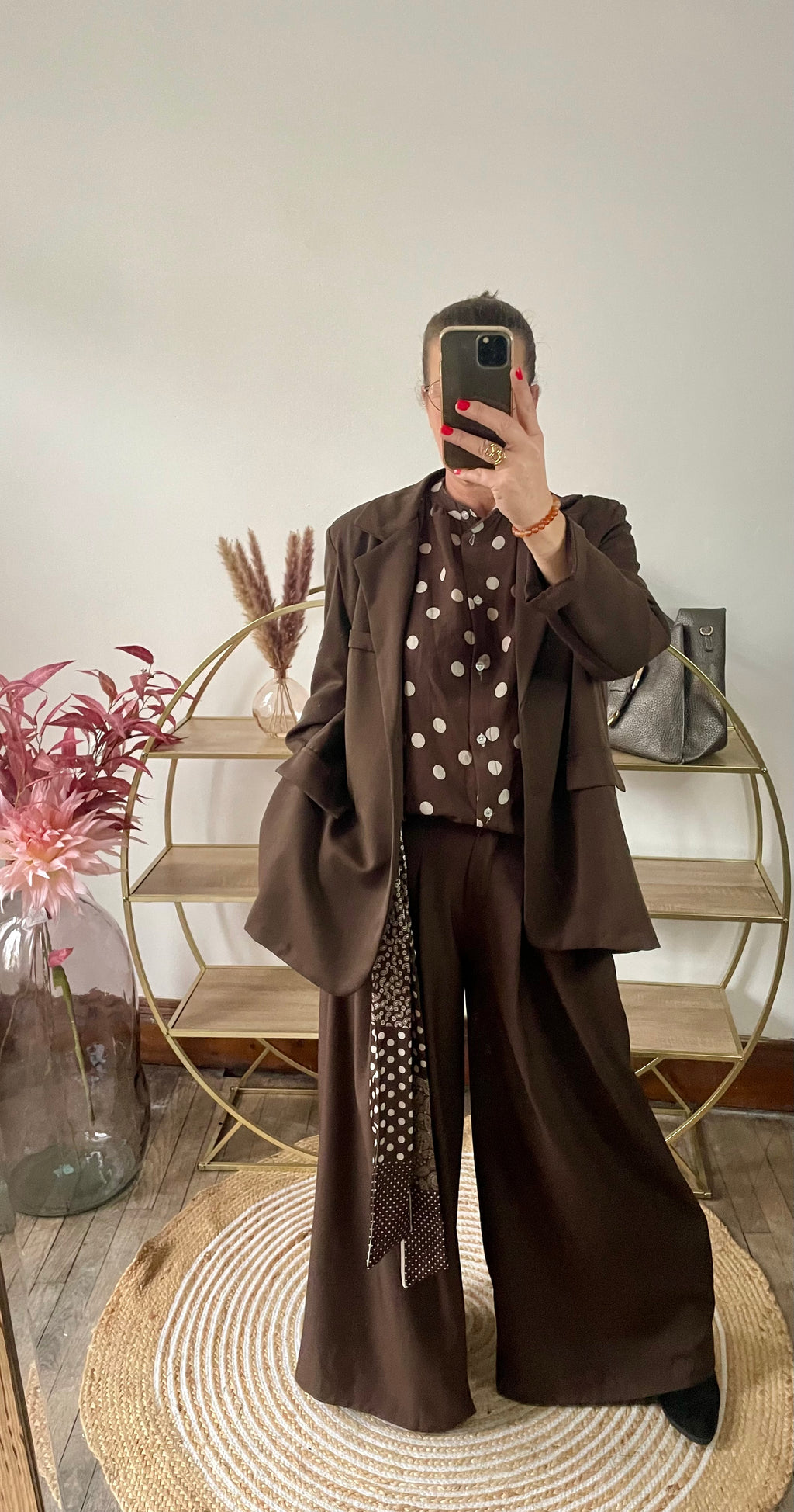 Pantalon  fluide Palazzo chocolat