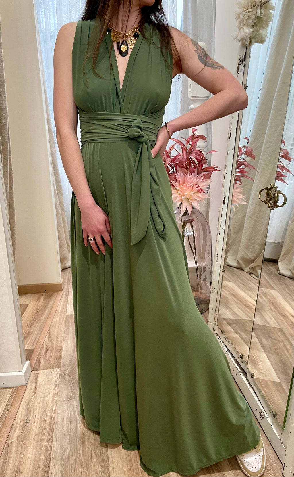 Robe dos nu kaki