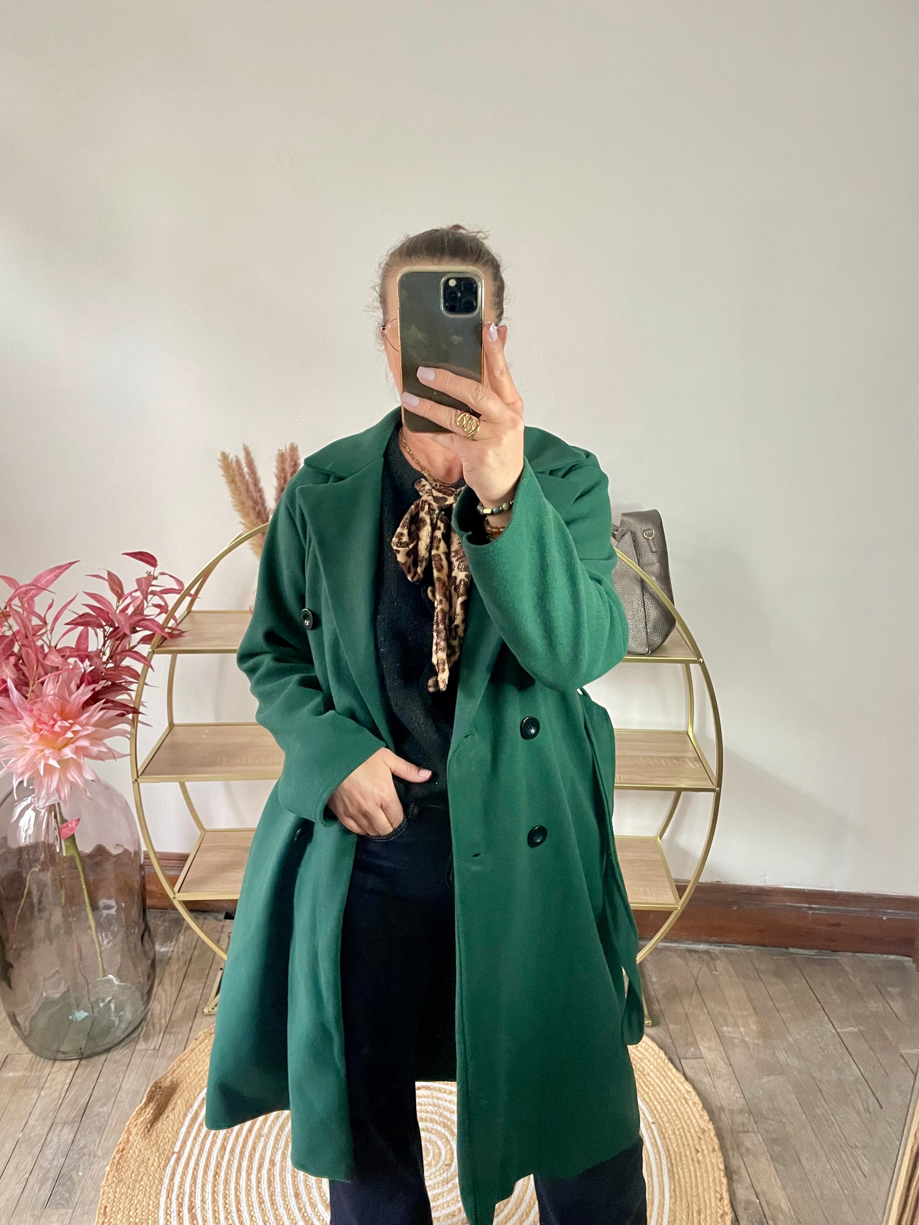 Manteau Sonia vert émeraude