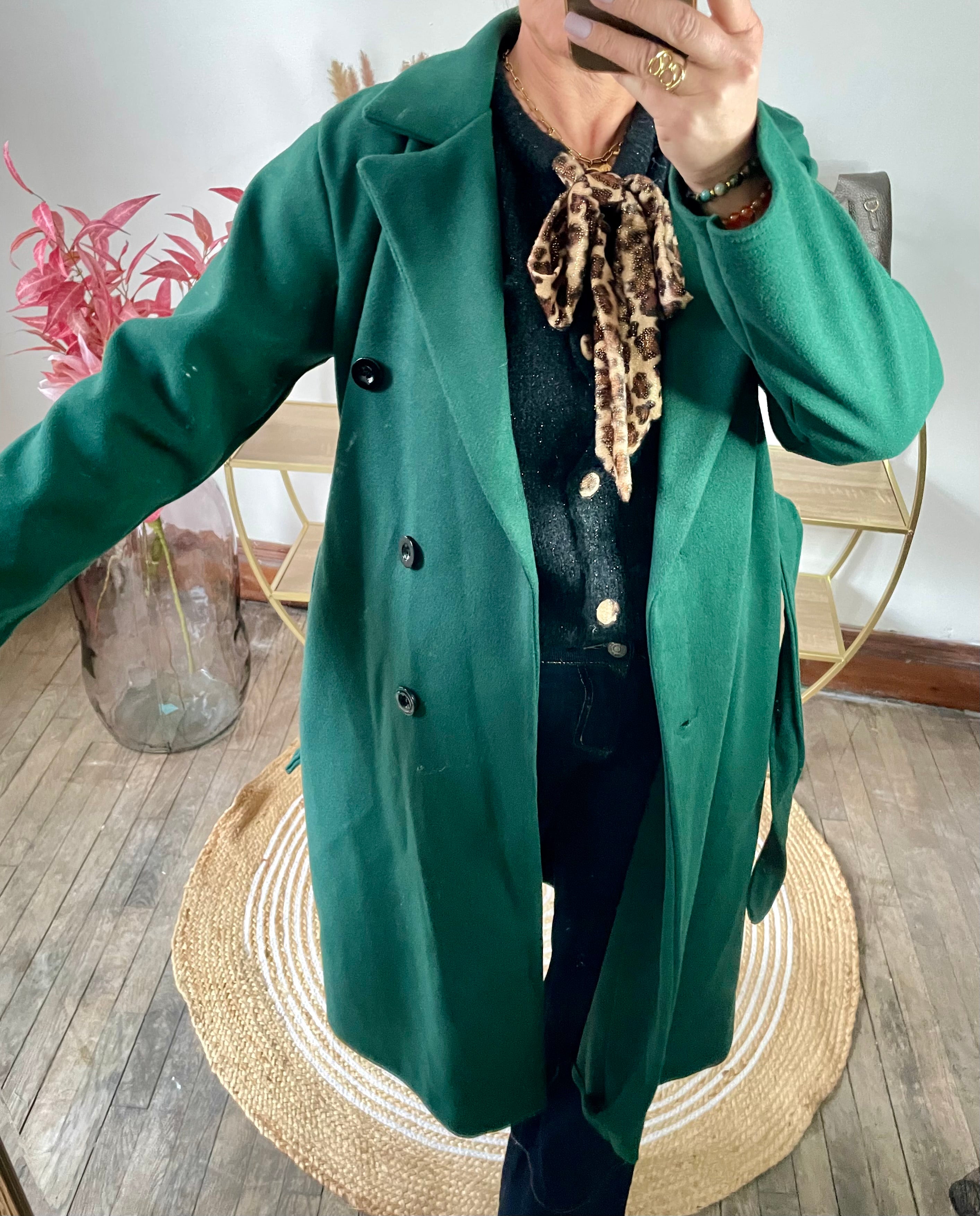 Manteau Sonia vert émeraude