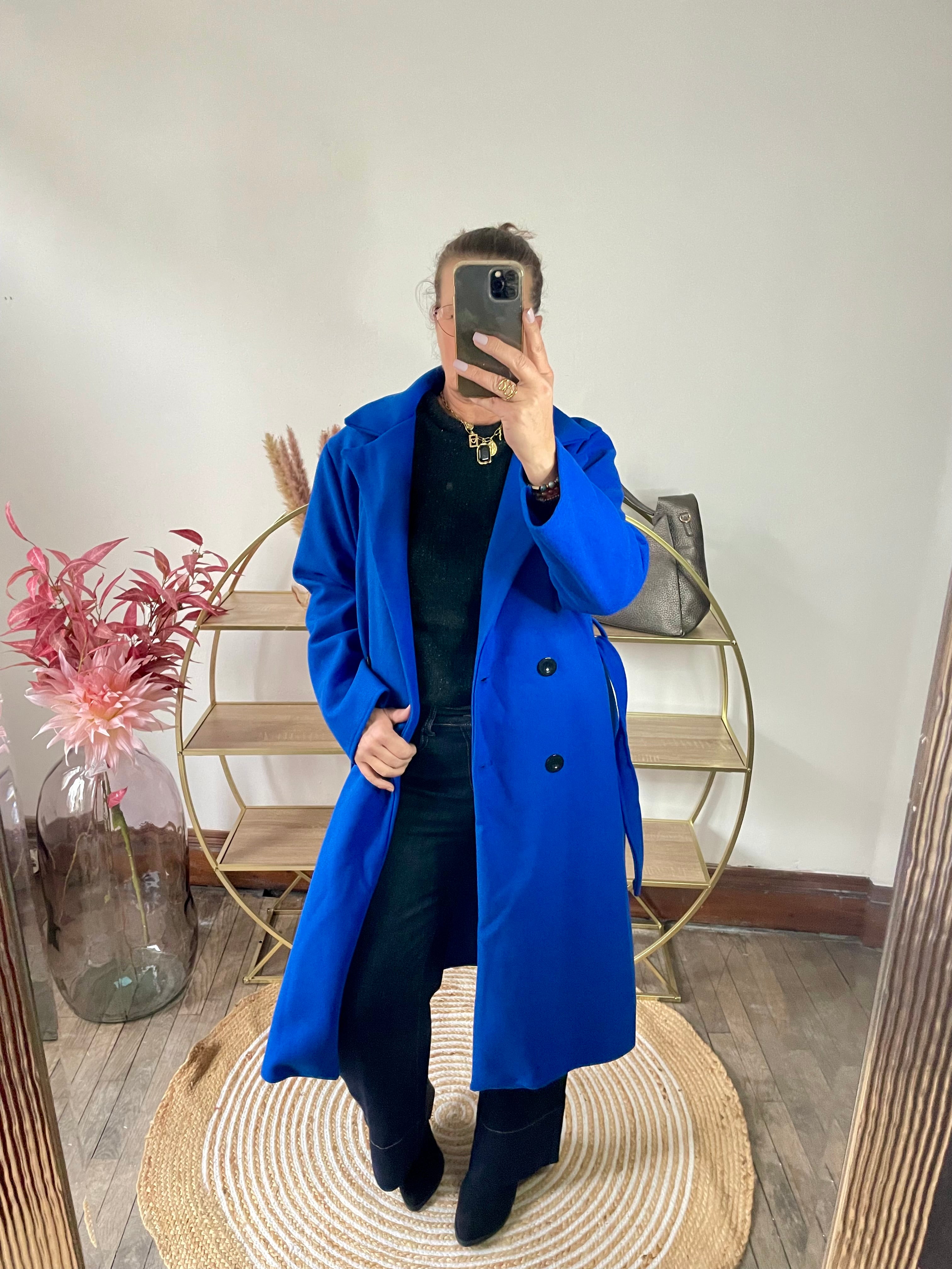 Manteau Sonia bleu roi
