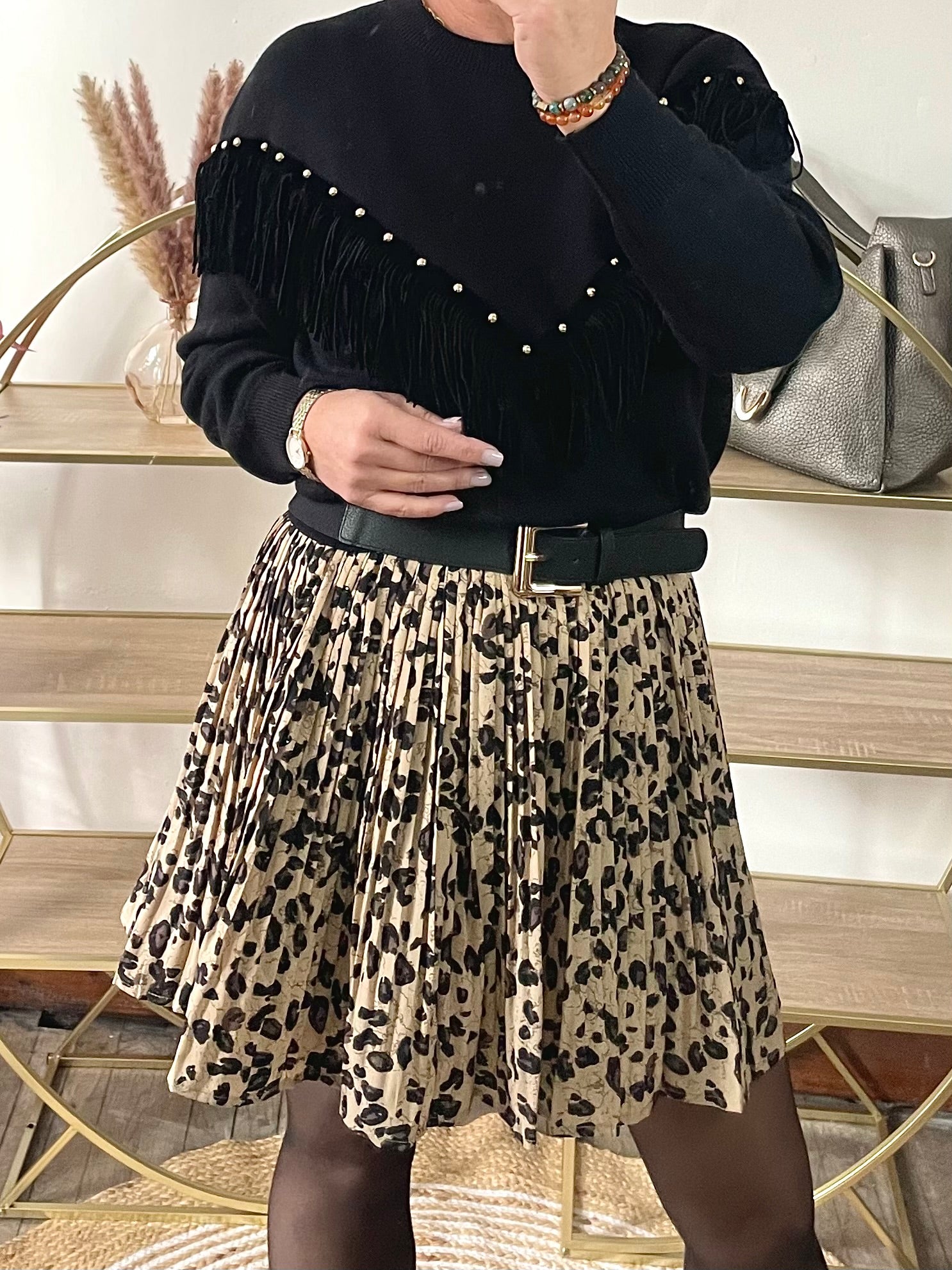 Jupe courte imprimé léopard