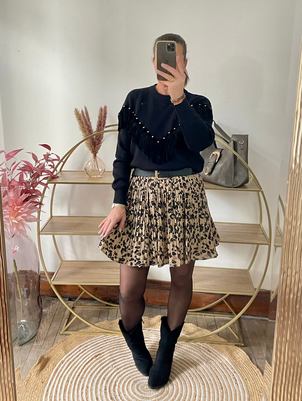 Jupe courte imprimé léopard