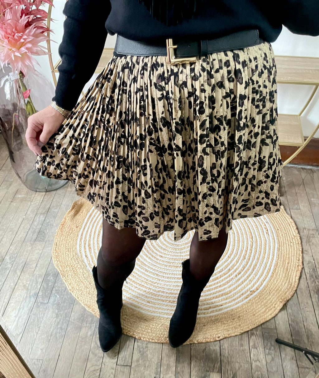 Jupe courte imprimé léopard