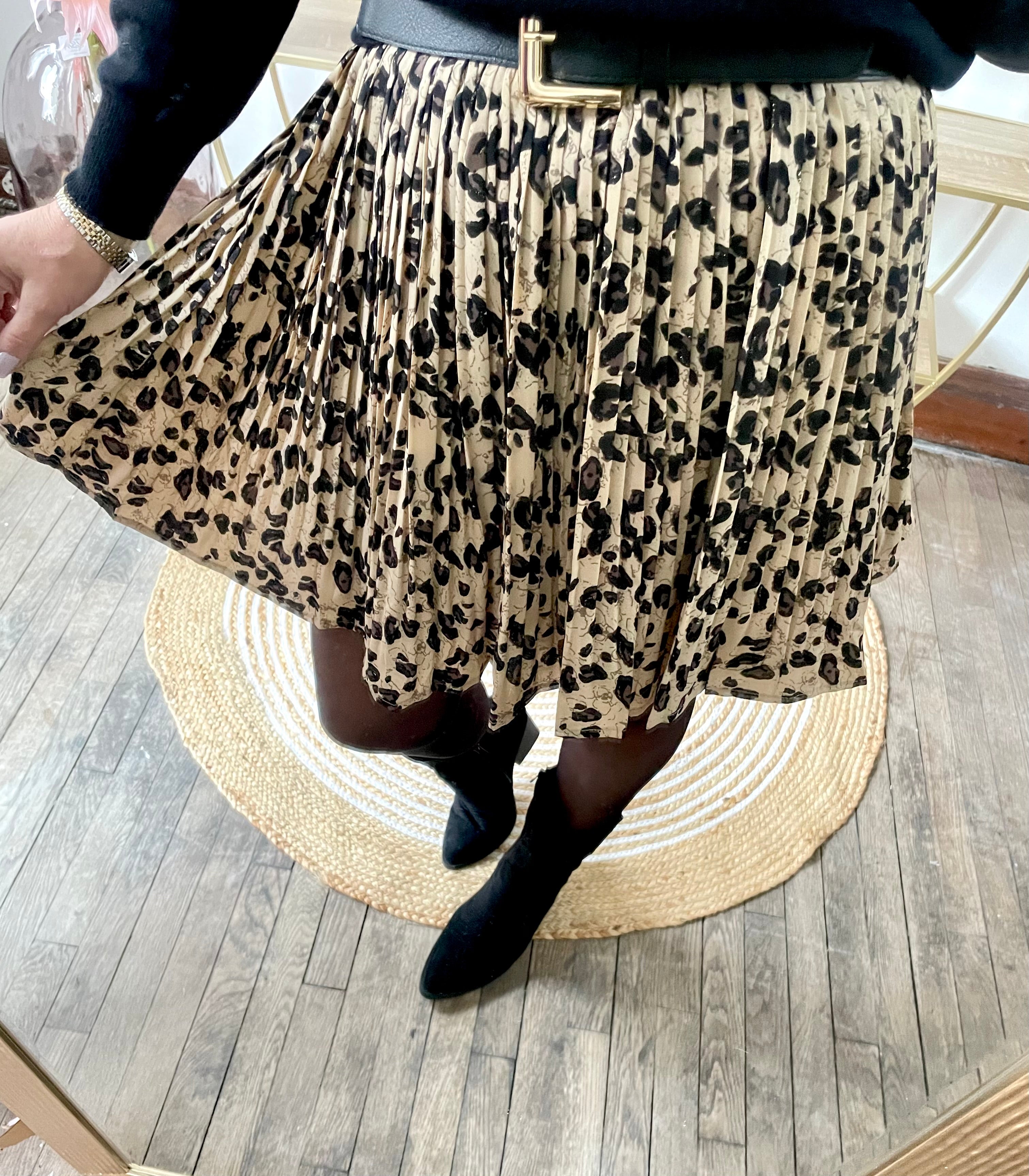 Jupe courte imprimé léopard