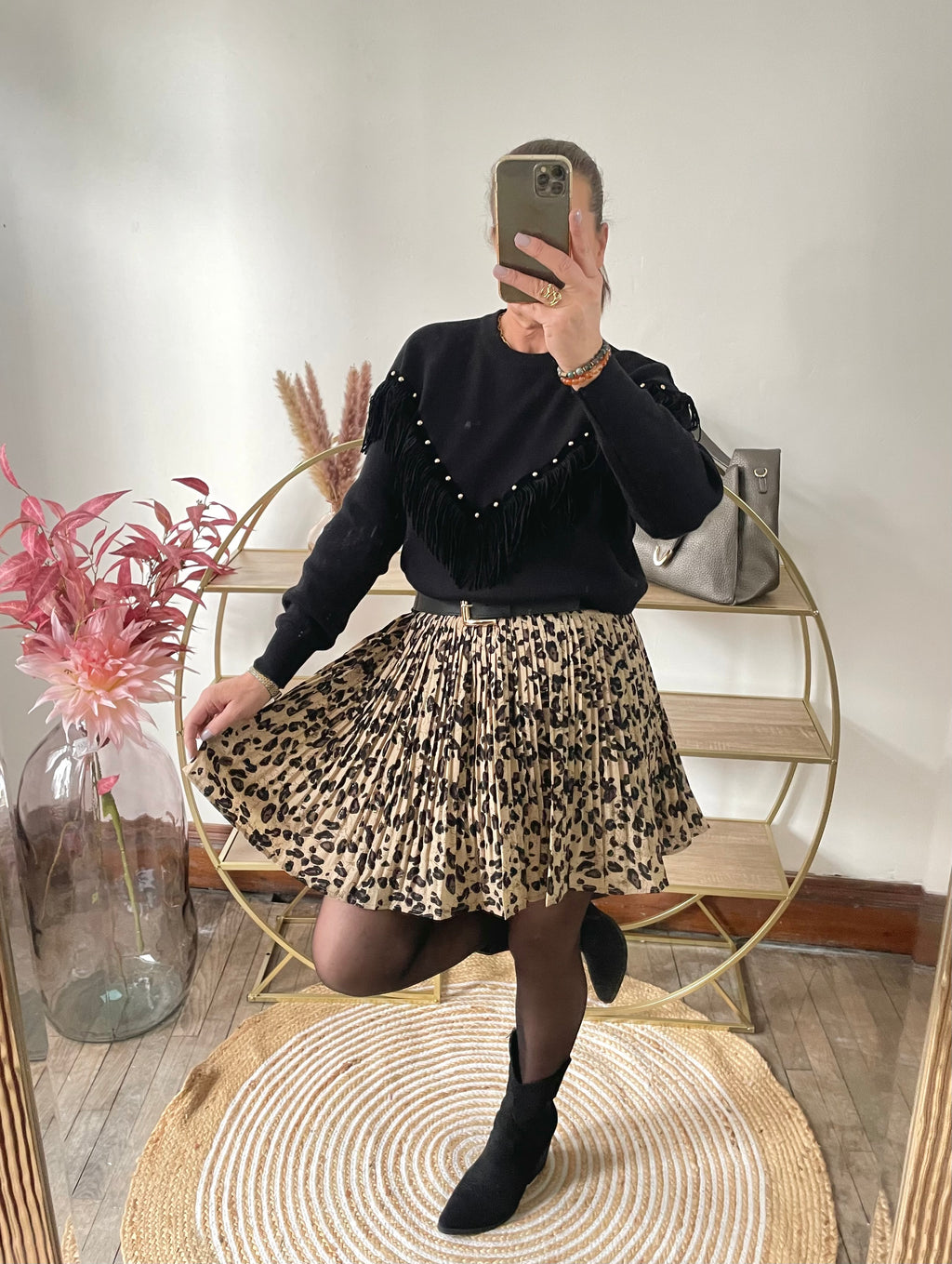 Jupe courte imprimé léopard