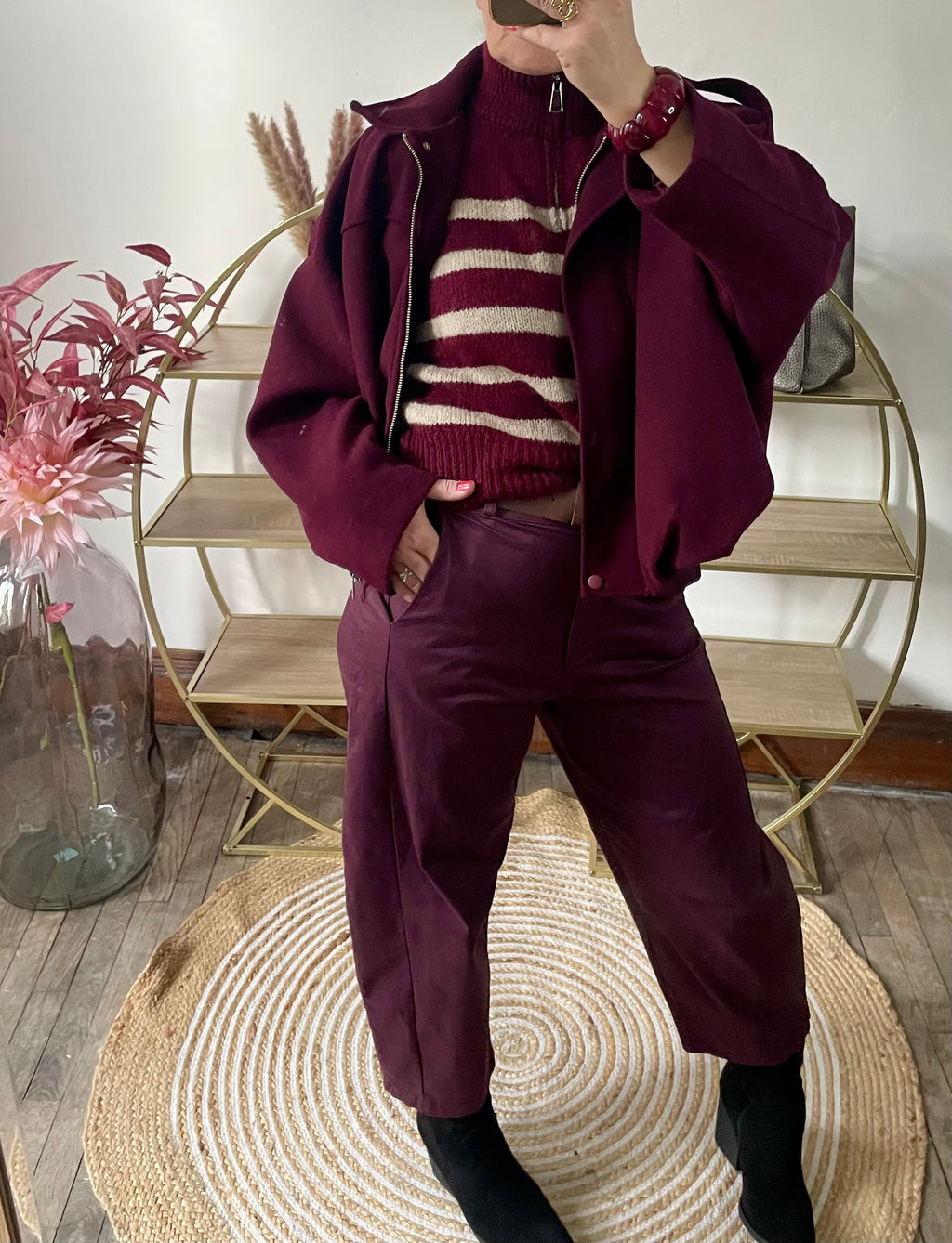 Pantalon  balloon  bordeaux