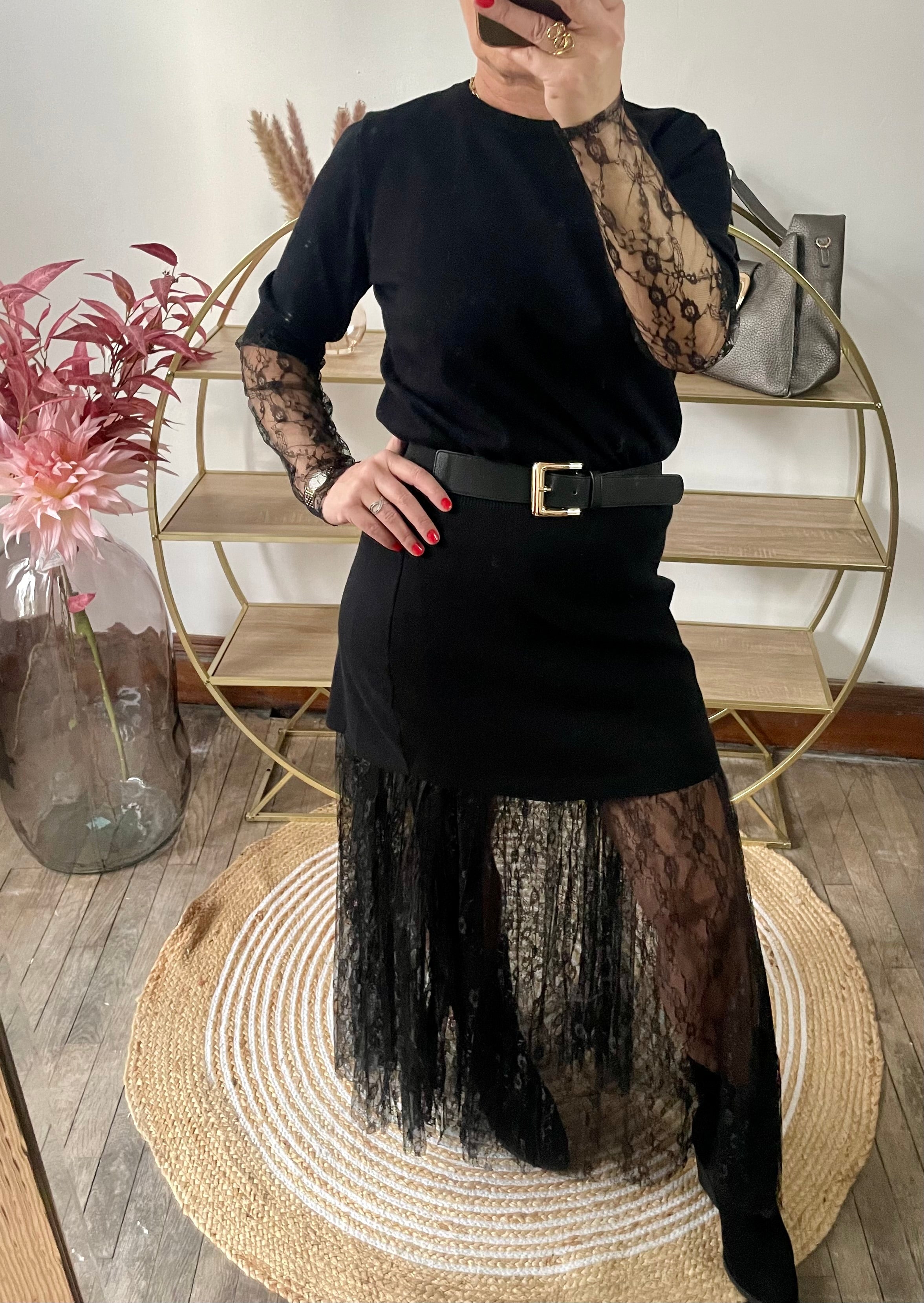 Jupe Lisa longue en dentelle