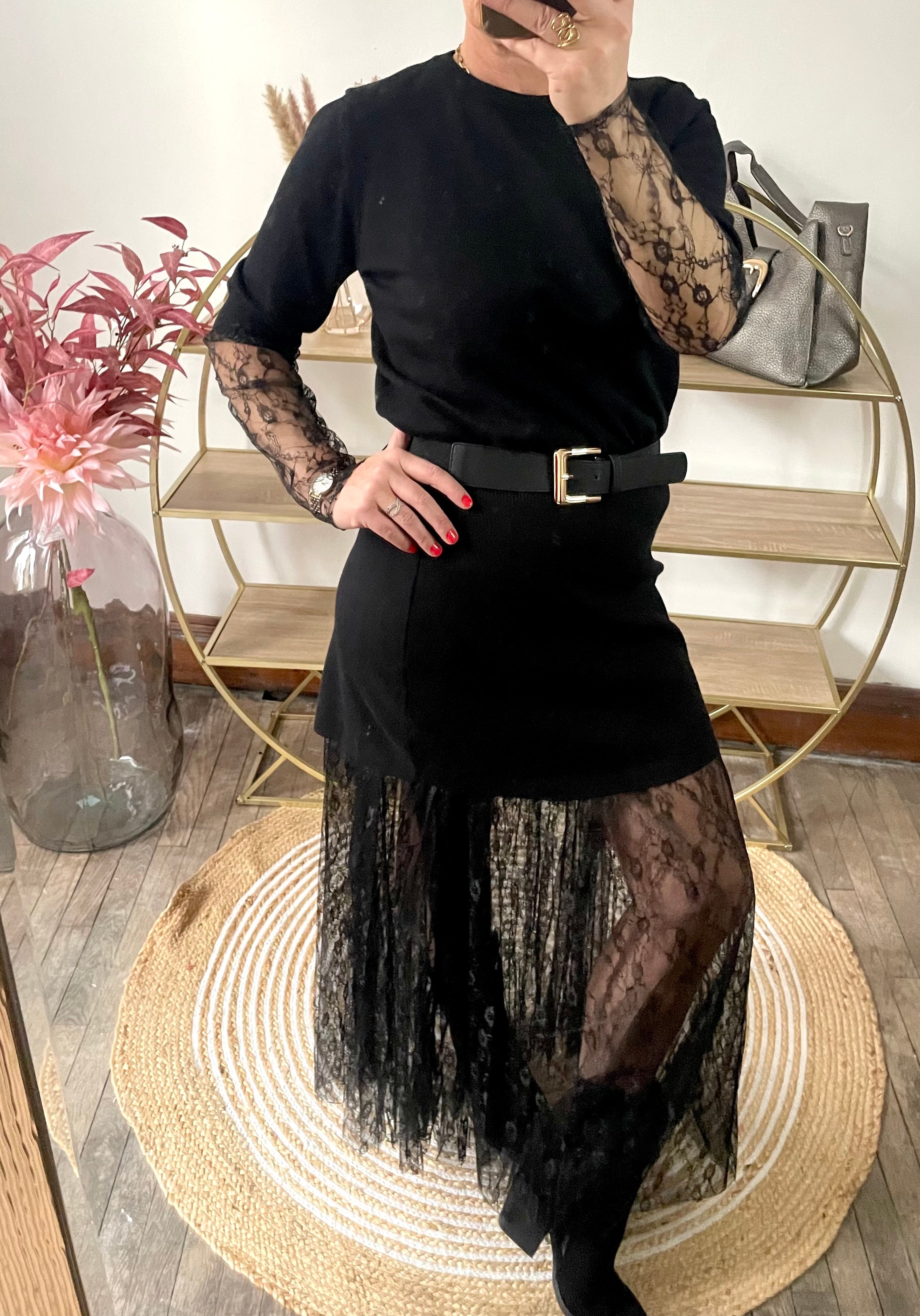 Jupe Lisa longue en dentelle