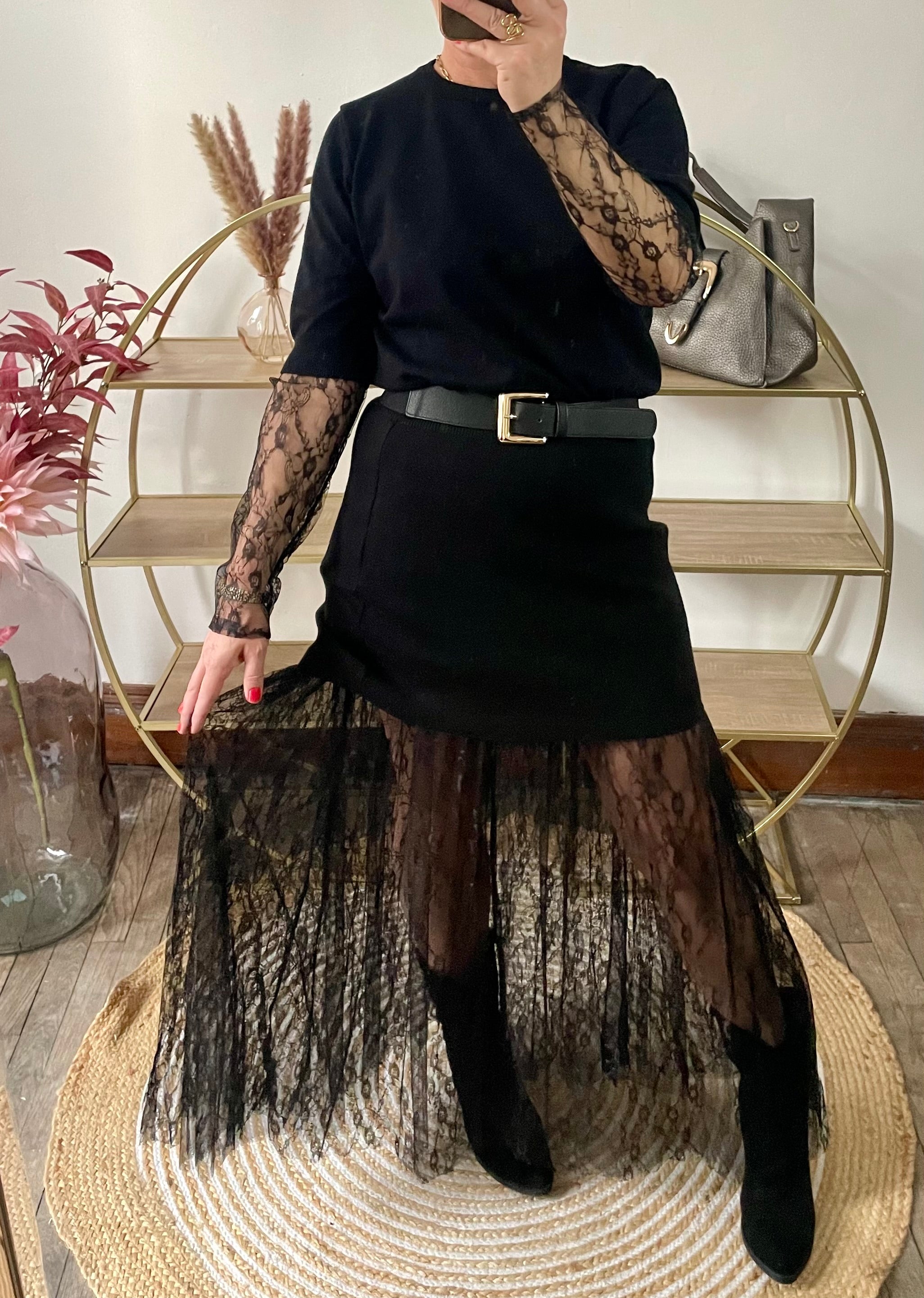 Jupe Lisa longue en dentelle