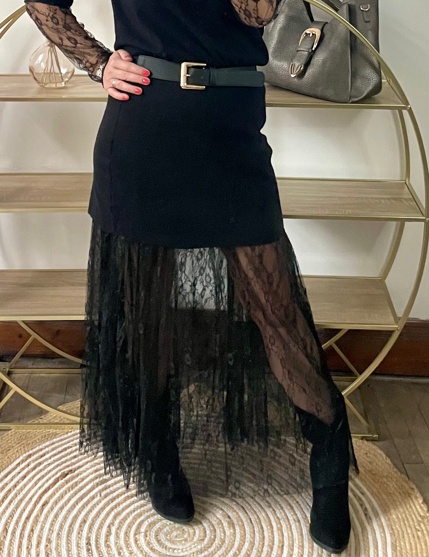 Jupe Lisa longue en dentelle