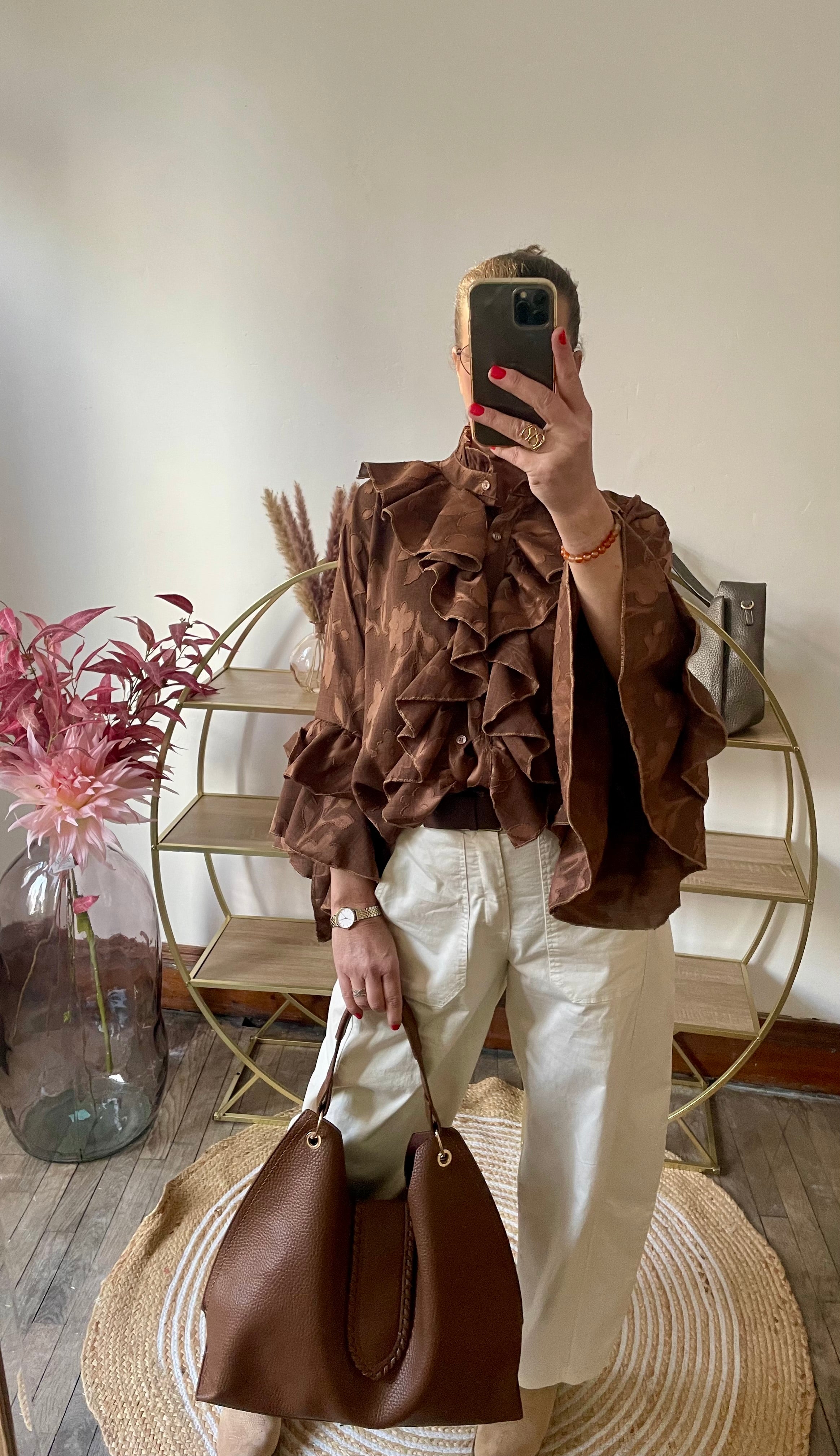 Blouse fluide Sophia chocolat