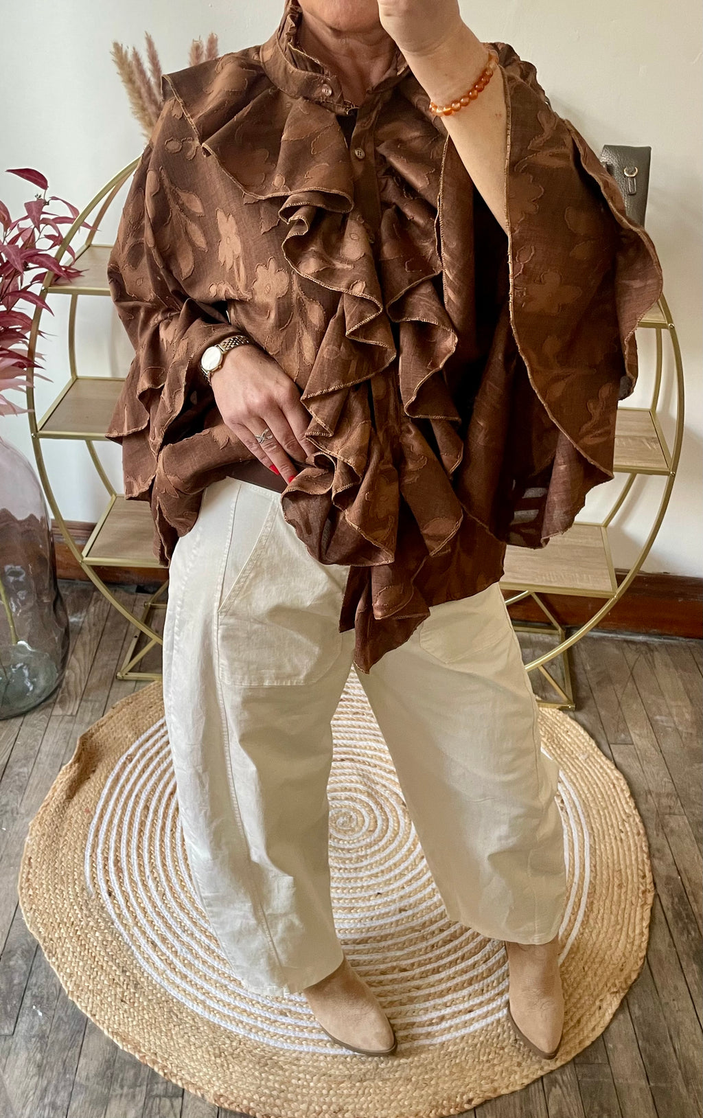 Blouse fluide Sophia chocolat