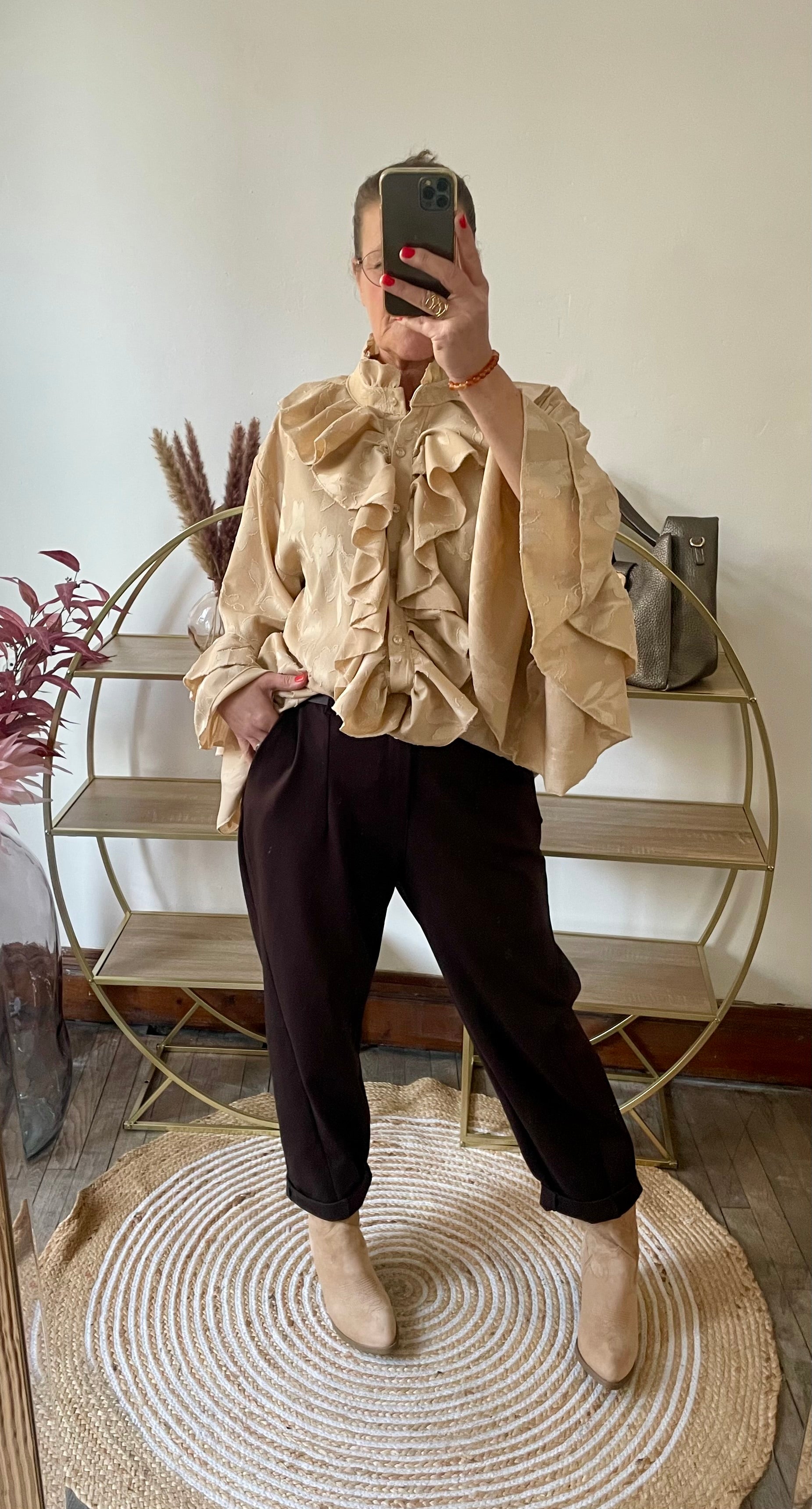 Pantalon  balloon  chocolat belle taille