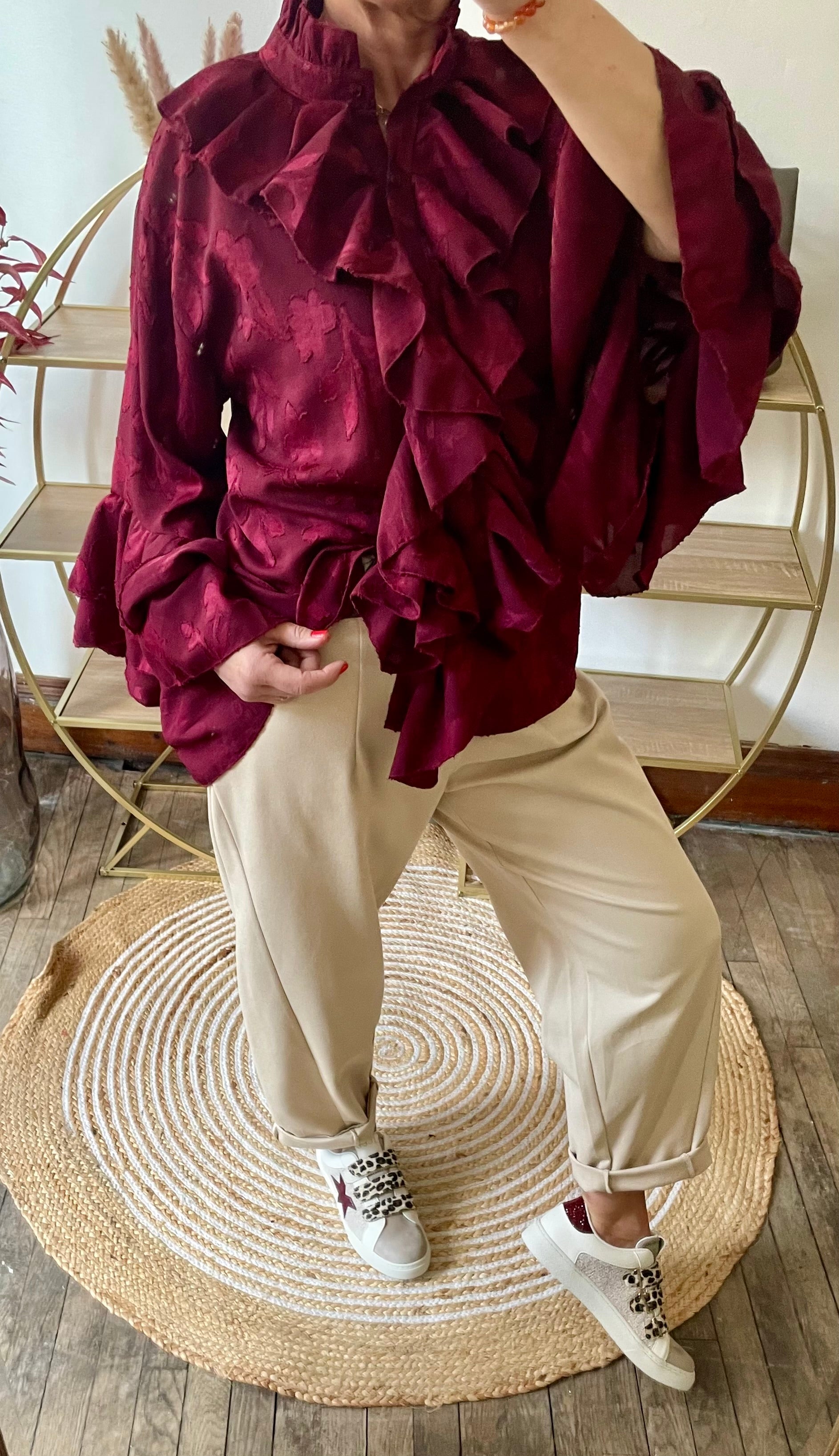 Pantalon  balloon  beige belle taille