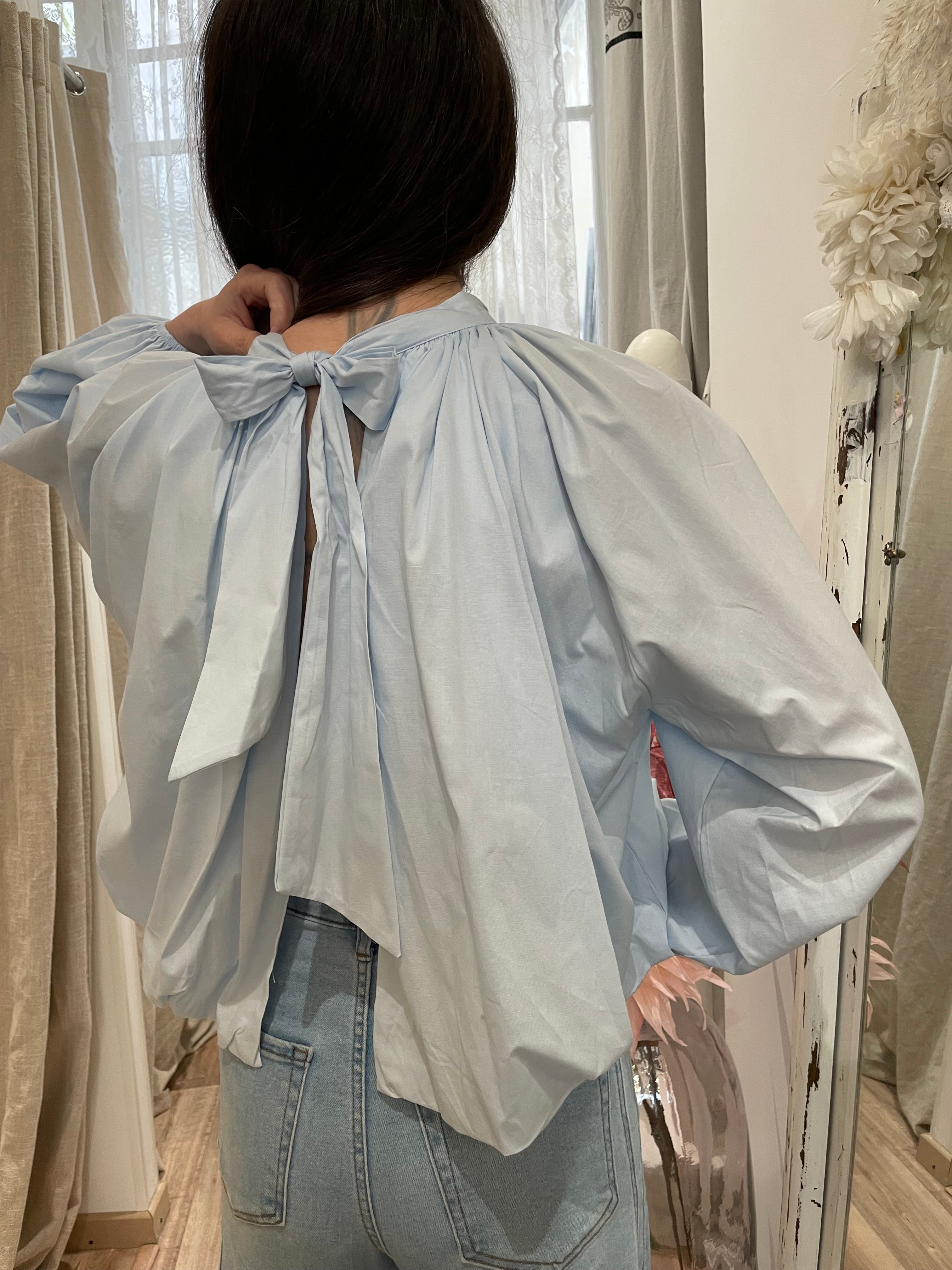Blouse romane bleu