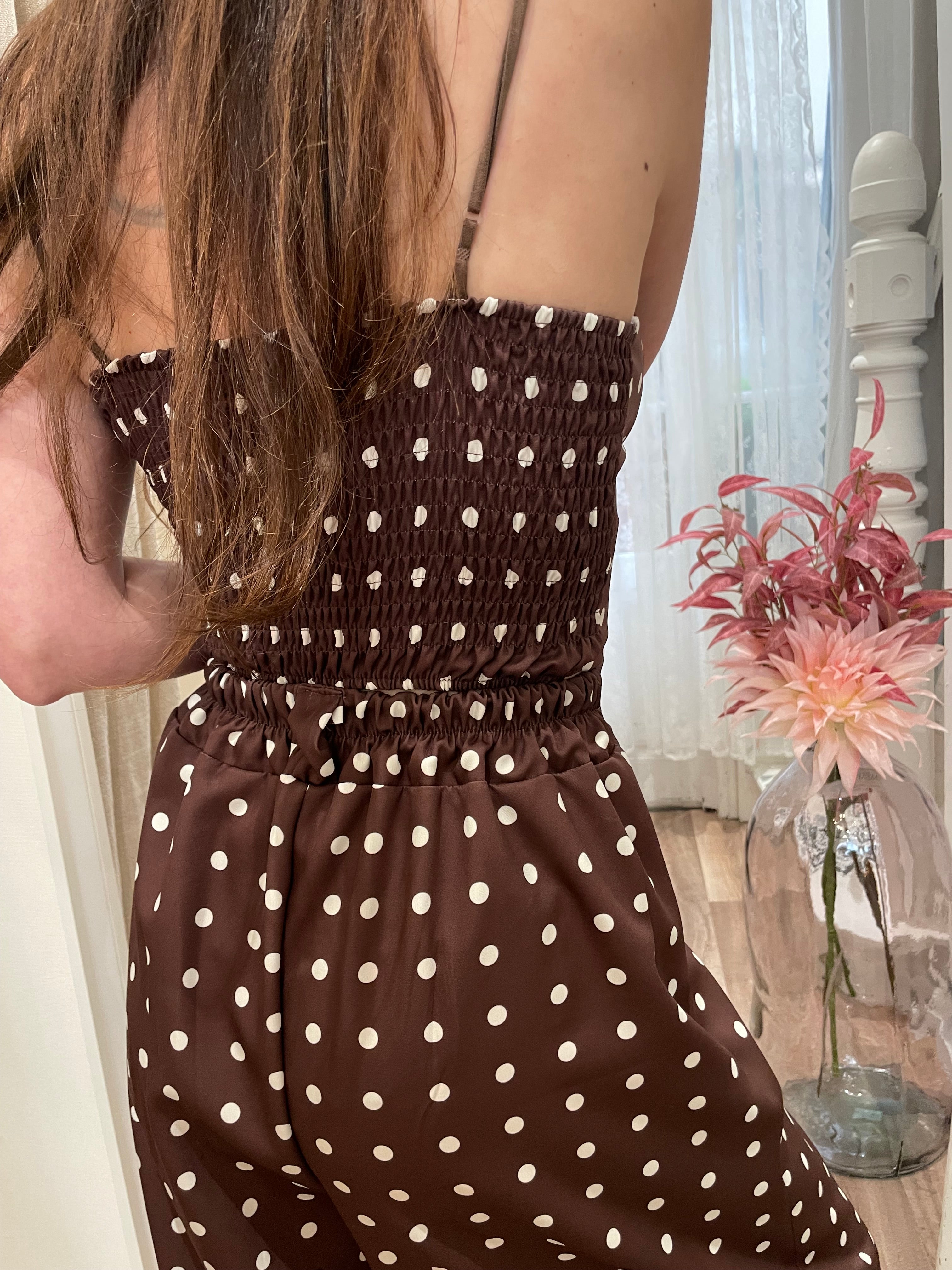 Ensemble à pois marron