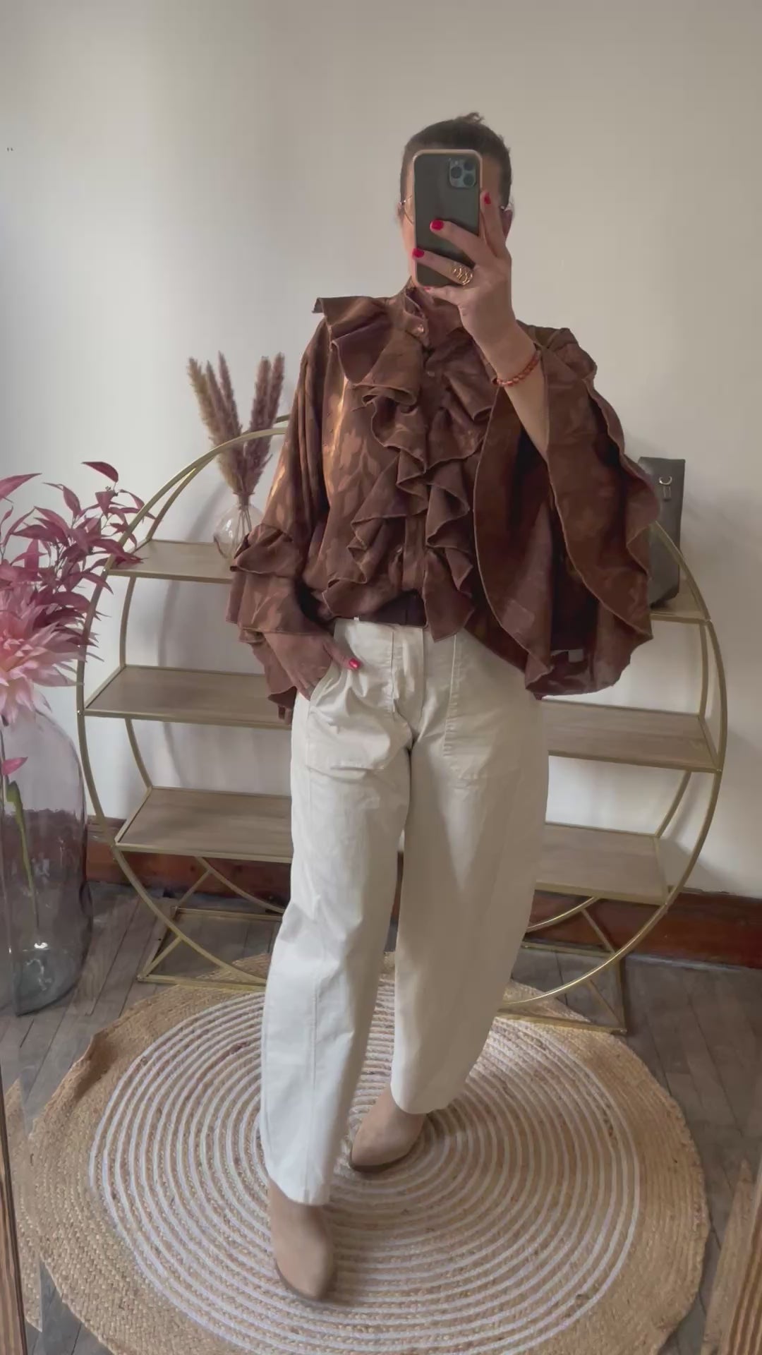 Blouse fluide Sophia chocolat