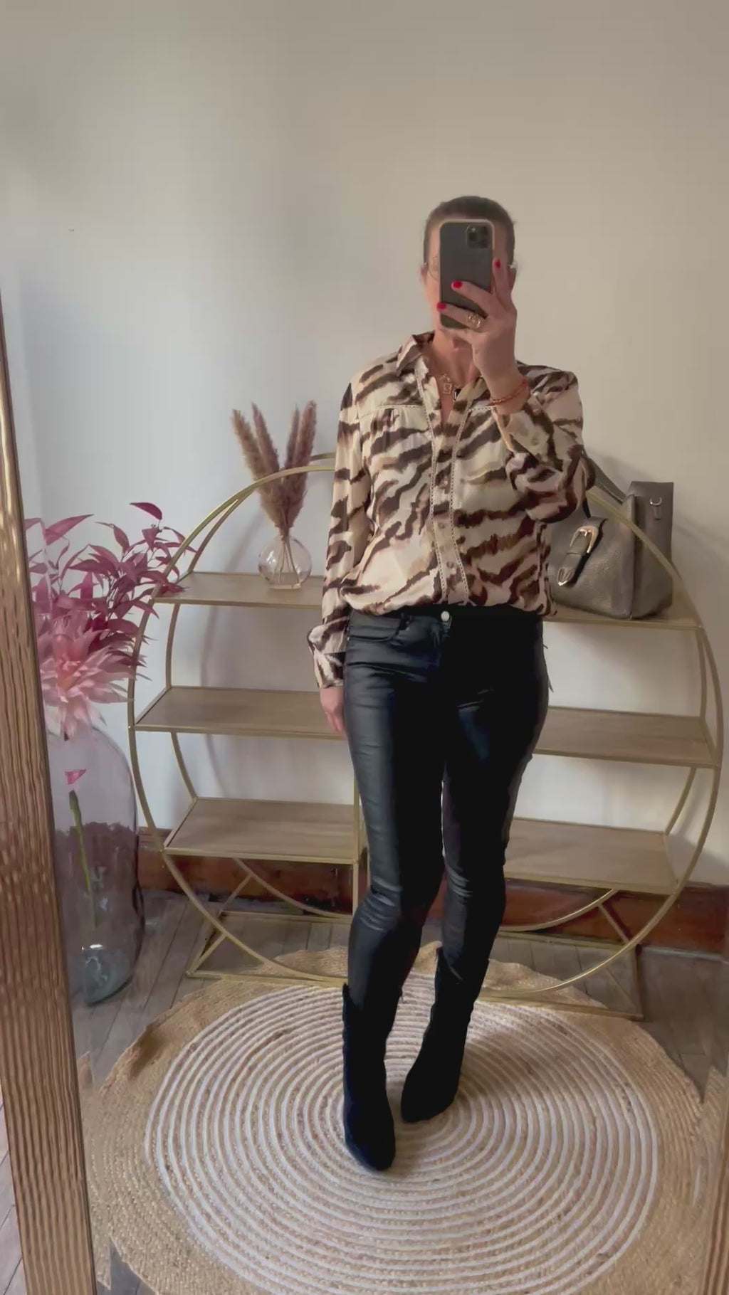 Slim enduit similicuir noir