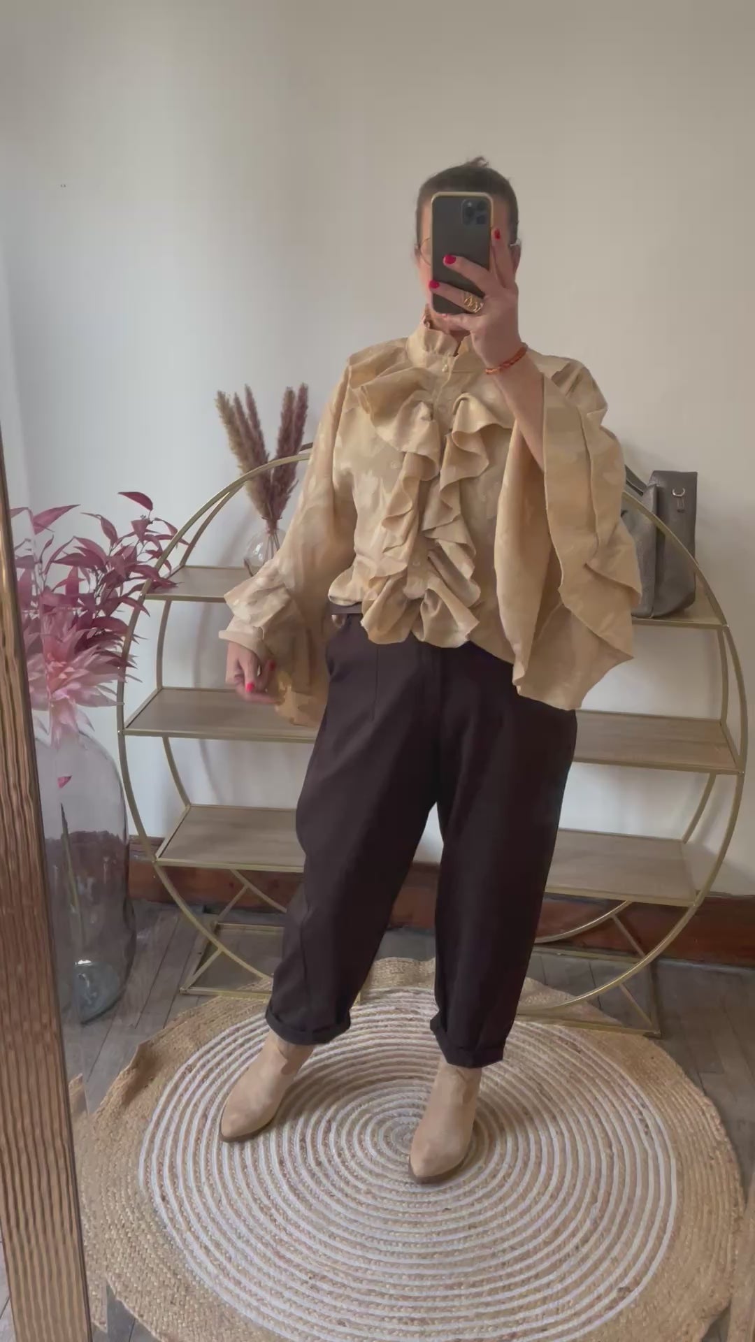 Pantalon  balloon  chocolat belle taille